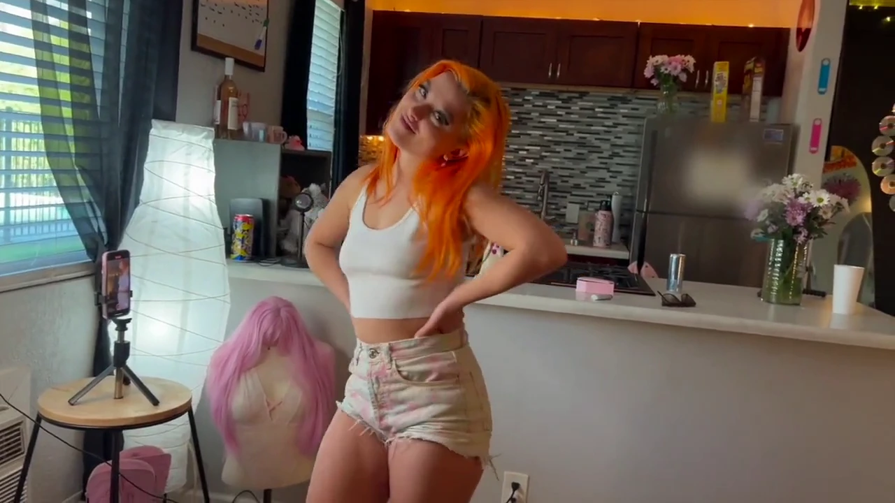 Redheaded babe with big tits gives a sloppy blowjob in HD porn video